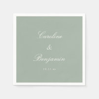 Sage Classic Script Elegant Wedding Custom Name