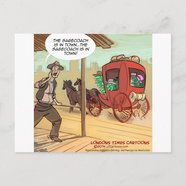 Sage Coach Is In Town Funny Postcard (Front)