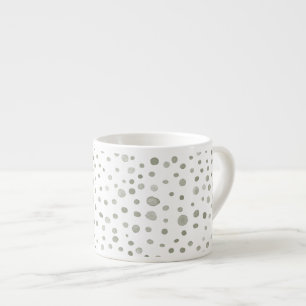 Sage Confetti Watercolor Dots Espresso Mug