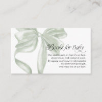 Sage Coquette Bow Books for Baby Enclosure Card