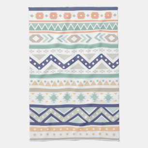 Sage & Coral Native American Pattern Tea Towel