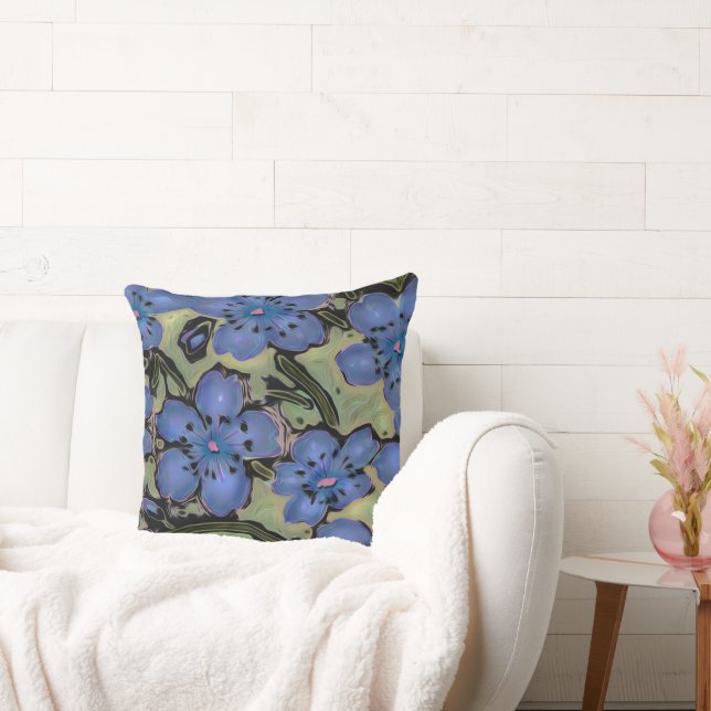 Sage Country Blue Floral Cushion (Couch)