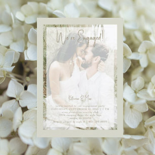 Sage Couple Photo Engagement Party Invitation