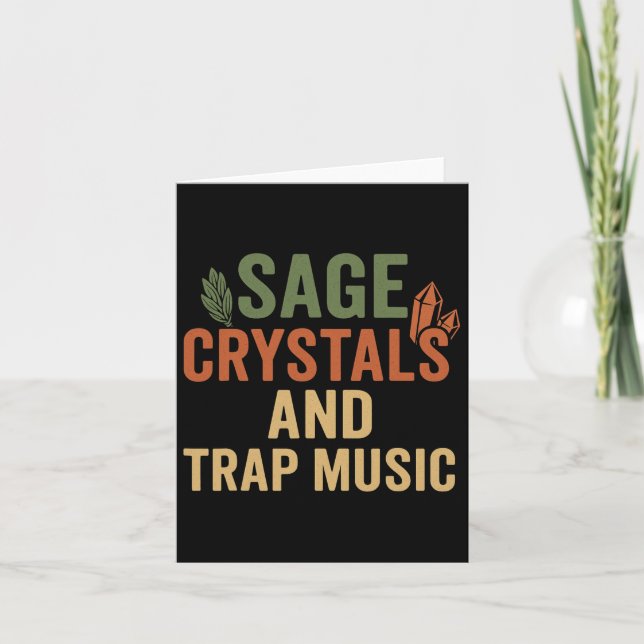 Sage Crystals Trap Music  Card (Front)