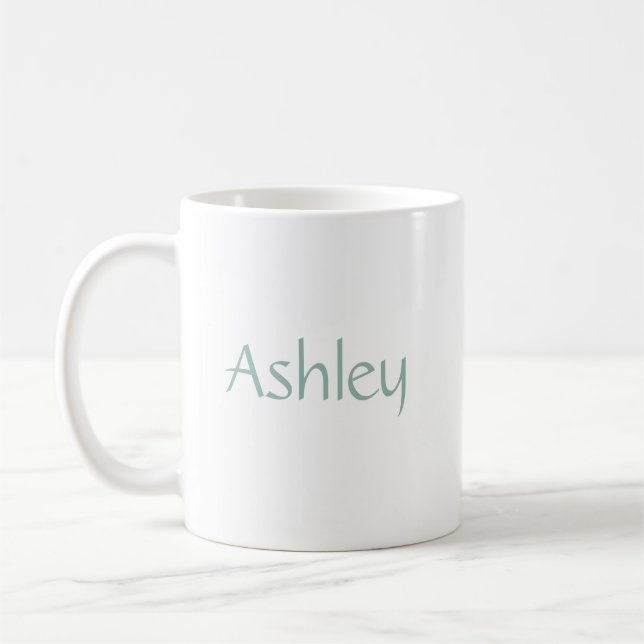Sage Custom Name  Coffee Mug (Left)
