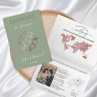 Sage Destination Passport  Rose Gold Compass