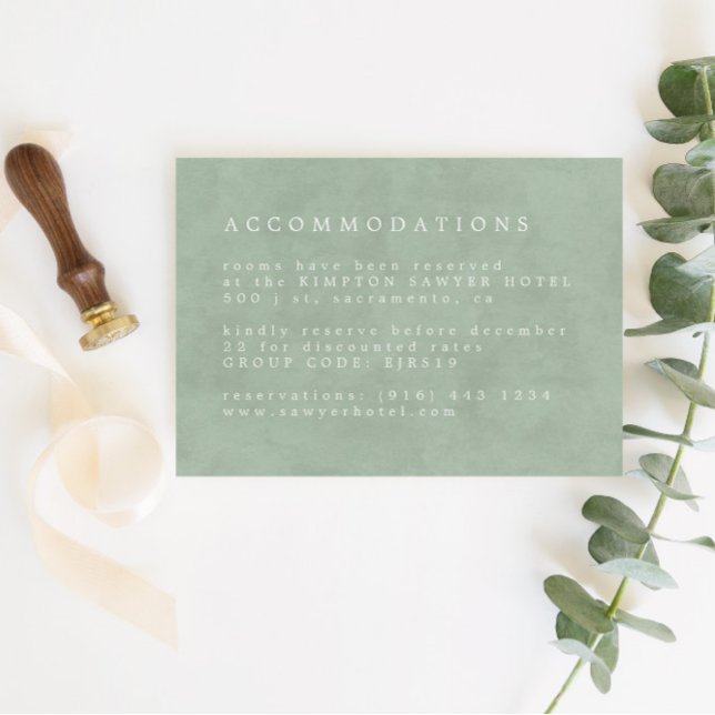 Sage & Dusty Green Eucalyptus Accommodation Enclosure Card (Creator Uploaded)