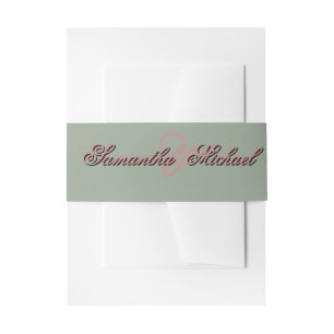 Sage & Dusty Rose Wedding Belly Band Invitation Belly Band