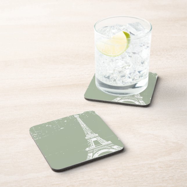 Sage Eiffel Tower Cork Coasters (Right Side)