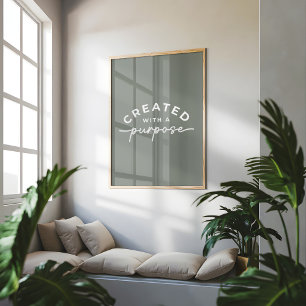 Sage Elegant Christian Quote Poster