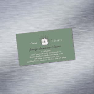 Sage Elegant Handmade Soy Wax Candle Magnetic Business Card