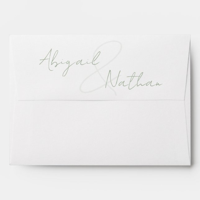 Sage Elegant & Minimal | Modern & Simple Wedding Envelope (Back (Top Flap))