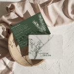 Sage Emerald Green Floral Boho Wedding Details Enclosure Card<br><div class="desc">Simple and stylish sage emerald green floral wedding guest info details. With a plain green background and white text layout. And outline line art white floral branches leaves in the side. All the info is customisable as website, transportation, and accommodation. Grab it along with other products from this classy handmade...</div>