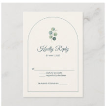 Sage Eucalyptus Arch Wedding RSVP Card