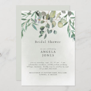 Sage Eucalyptus Wedding Bridal Shower Invitation