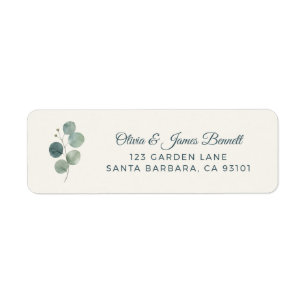 Sage Eucalyptus Wedding Return Address Label