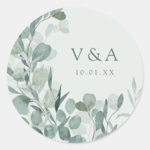 Sage Eucalyptus Wedding Sticker