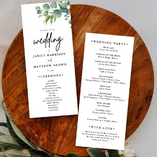 Sage Eucalyptus Woodland Wedding Program