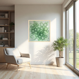 Sage Fenestrated Lichen Abstract - Organic Modern Poster