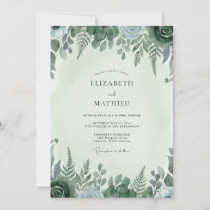 Sage Fern Woodland Wedding Invitation