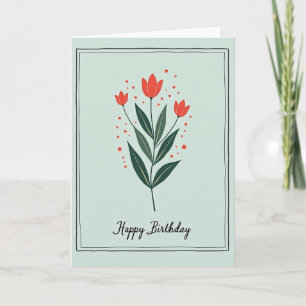 Sage Floral Birthday Card
