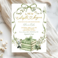 Sage Floral Bow Coquette New Chapter Begins