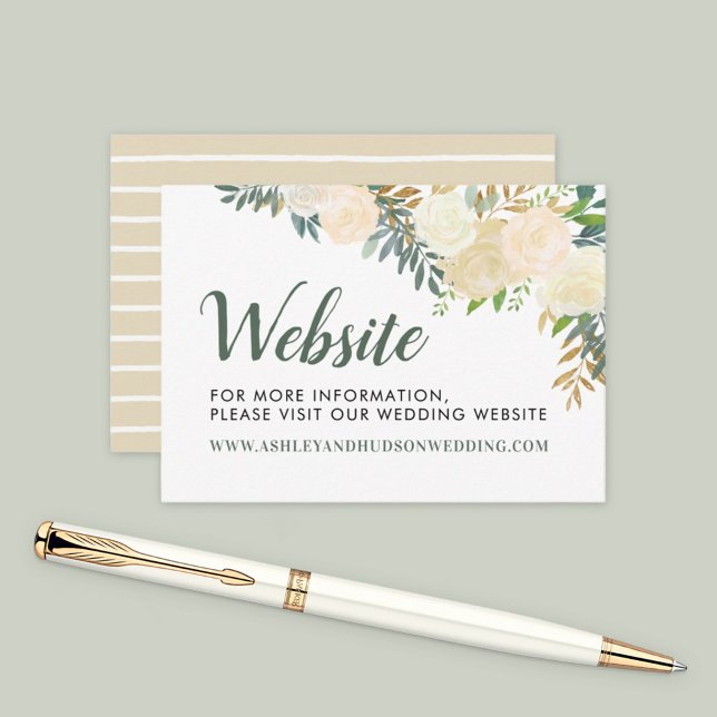 Sage Floral Wedding Website Enclosure Card (Creator Uploaded)