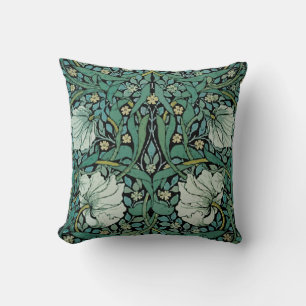Sage Floral William Morris Throw Pillow