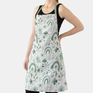 Sage Flowers, Foliage and Rainbows Apron