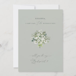 Sage Garden Bridesmaid Proposal Invitation Card