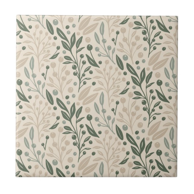 Sage Garden Ceramic Tile (Front)