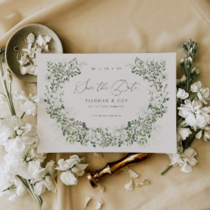 Sage Garden Save The Date Wedding Announcement