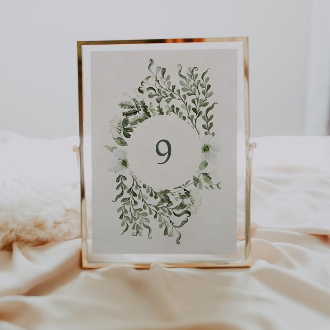 Sage Garden Table Number Wedding Reception Sign (Creator Uploaded)