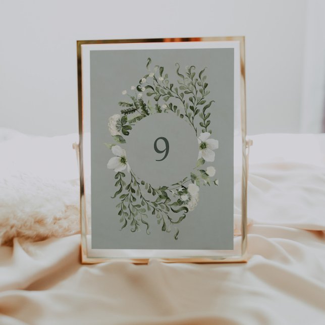 Sage Garden Table Number Wedding Reception Sign (Creator Uploaded)