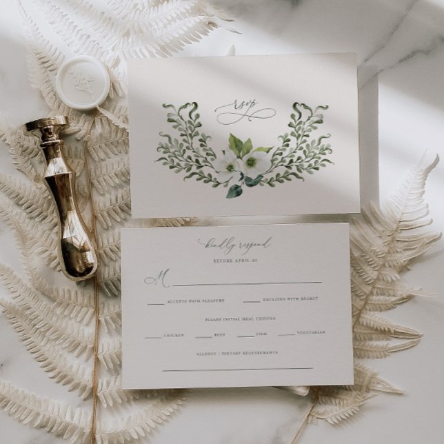 Sage Garden Wedding RSVP Response Enclosure Card (Creator Uploaded)