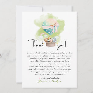 Sage Gender Reveal Baby Animal Safari Thank you