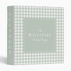 Sage Gingham Farmhouse Family Recipe Cookbook