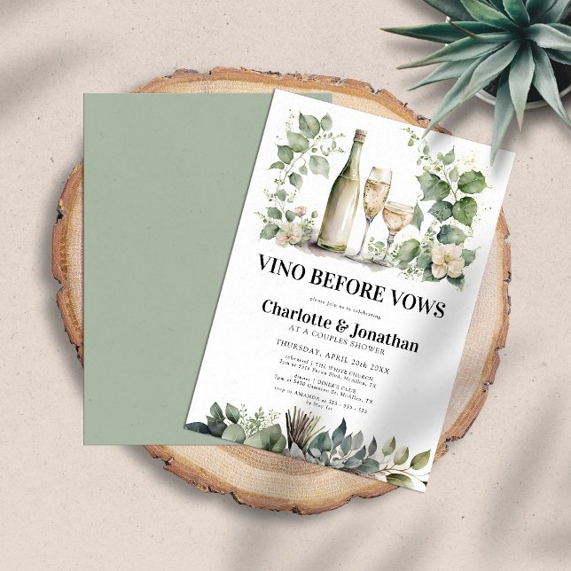 Sage & Gold Elegant Greenery Couples Shower Invitation (Creator Uploaded)