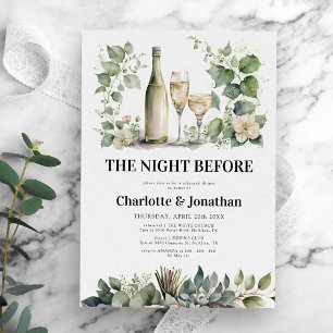 Sage & Gold Elegant Greenery Rehearsal Dinner Invitation