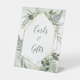 Sage gold eucalyptus geometric wedding gifts sign