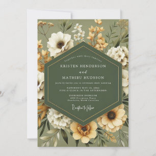 Sage Golden Autumn Wedding Invitation