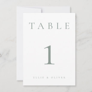 Sage Green 1 Wedding/Event Table Number