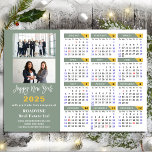 Sage Green 2025 Calendar Business 2 Photo Magnetic<br><div class="desc">sage Green 2025 Calendar Hand-written Script 'Happy New Year' Modern 2 Photo Business Holiday Magnetic Card featuring 2024 Calendar with public holidays. All the texts are pre-arranged for you to personalise easily and quickly with your own details.</div>