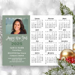 Sage Green 2025 Calendar Modern Business Magnetic<br><div class="desc">Sage Green 2025 Calendar Hand-written Script 'Happy New Year' Modern Business Magnetic Card featuring 2024 Calendar with public holidays. All the texts are pre-arranged for you to personalise easily and quickly with your own details.</div>