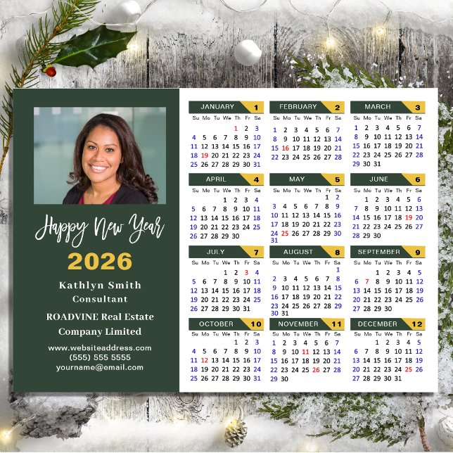 Sage Green 2026 Calendar Business Simple Magnetic (Creator Uploaded)