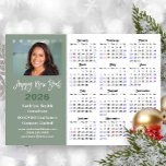 Sage Green 2026 Calendar Modern Business Magnetic<br><div class="desc">Sage Green 2026 Calendar Hand-written Script 'Happy New Year' Modern Business Magnetic Card featuring 2026 Calendar with public holidays. All the texts are pre-arranged for you to personalise easily and quickly with your own details.</div>