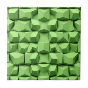 Sage Green 3D Geometric Cube Pattern Ceramic Tile