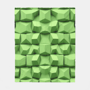 Sage Green 3D Geometric Cube Pattern Fleece Blanket