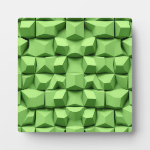Sage Green 3D Geometric Cube Pattern Plaque