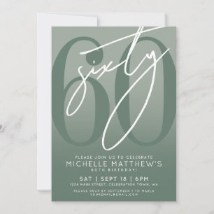 Sage Green 60th Birthday Party Invitation